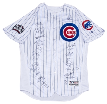 2016 Chicago Cubs World Series Champion Team Signed Authentic White Home Jersey With 20 Signatures Including Bryant, Rizzo, Zobrist & Lester (MLB Authenticated & Fanatics) LE 139/200